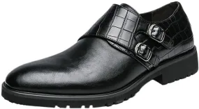Dress Oxford for Men Slip On Mens Dress Party Casual Leather Formal Monks Flats Business Office Driving Wedding Shoes for Men Loafers