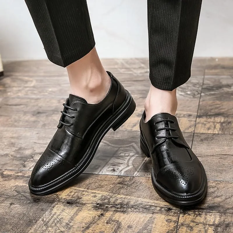 Dress Shoes for Men Male Lace-Up Walking Shoes Breathable Leather Fashion Oxfords Shoes Men Footwear Wedding