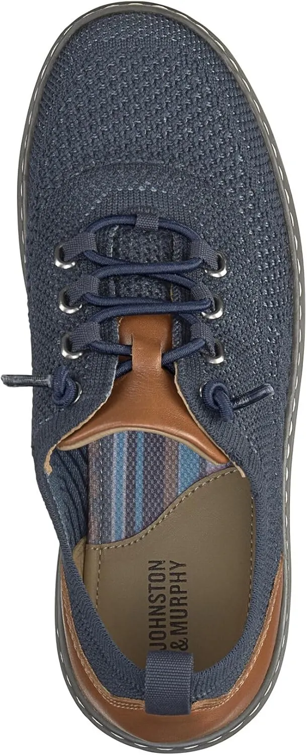 Johnston & Murphy Boys Amherst Knit U-Throat Casual Lace-Up Shoe