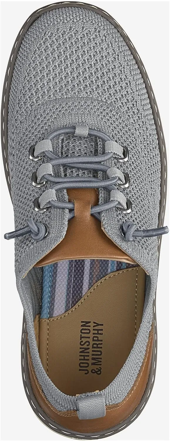 Johnston & Murphy Boys Amherst Knit U-Throat Casual Lace-Up Shoe