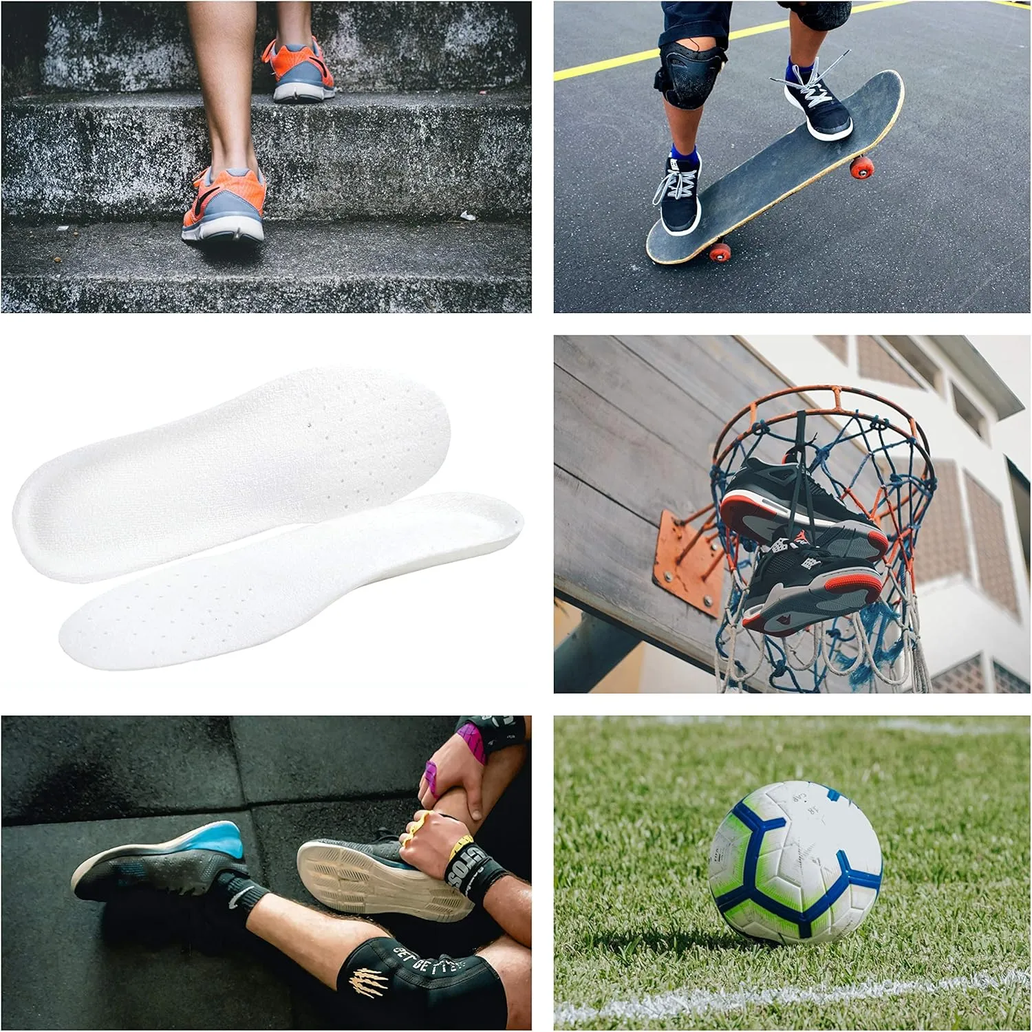 Kaps Anatomically Shaped Sweat Absorbing Shoe Insoles Inserts for Sport Shoes Trainers Sneakers, Sport