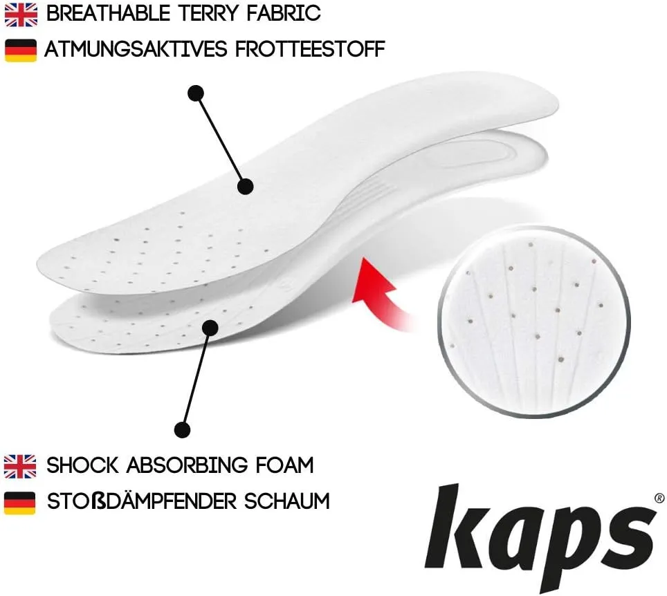 Kaps Anatomically Shaped Sweat Absorbing Shoe Insoles Inserts for Sport Shoes Trainers Sneakers, Sport