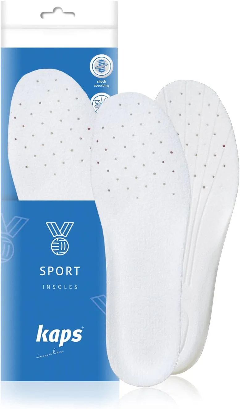Kaps Anatomically Shaped Sweat Absorbing Shoe Insoles Inserts for Sport Shoes Trainers Sneakers, Sport