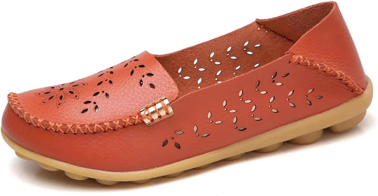 Loafer Casual Flats for Women Penny Comfort Slip On Shoes Wide Width Walking Orthopedic Loafers Comfortable Moccasins Breathable Lightweight Round Toe Nurse Loafer Driving Walking Flat Work Shoes