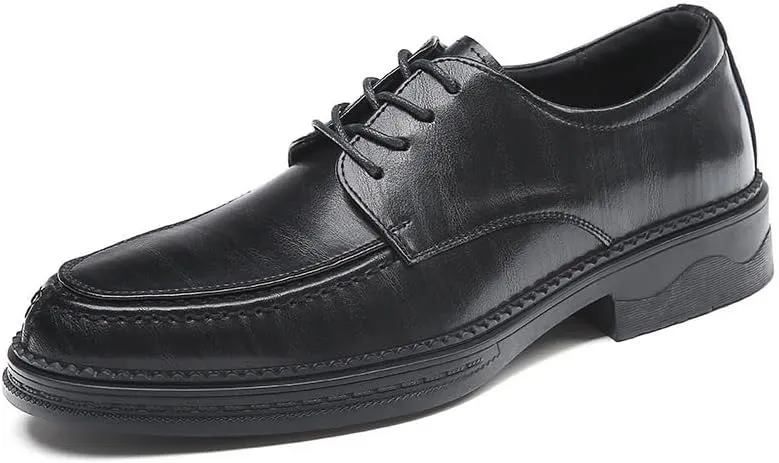 Men's Lace-Up Tuxedo Shoes Patent Leather Formal Dress Shoes Comfortable Office Wear Mens Derby Shoes(Black,8)