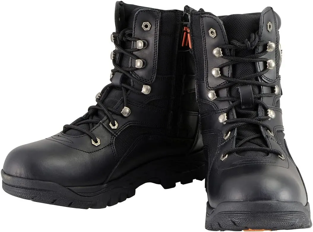 Milwaukee Leather Men's Premium Leather Swat Style-Tactical Lace-Up Biker Boots MBM - 8.5