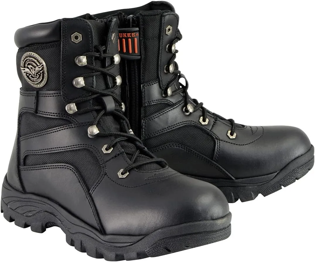 Milwaukee Leather Men's Premium Leather Swat Style-Tactical Lace-Up Biker Boots MBM - 8.5