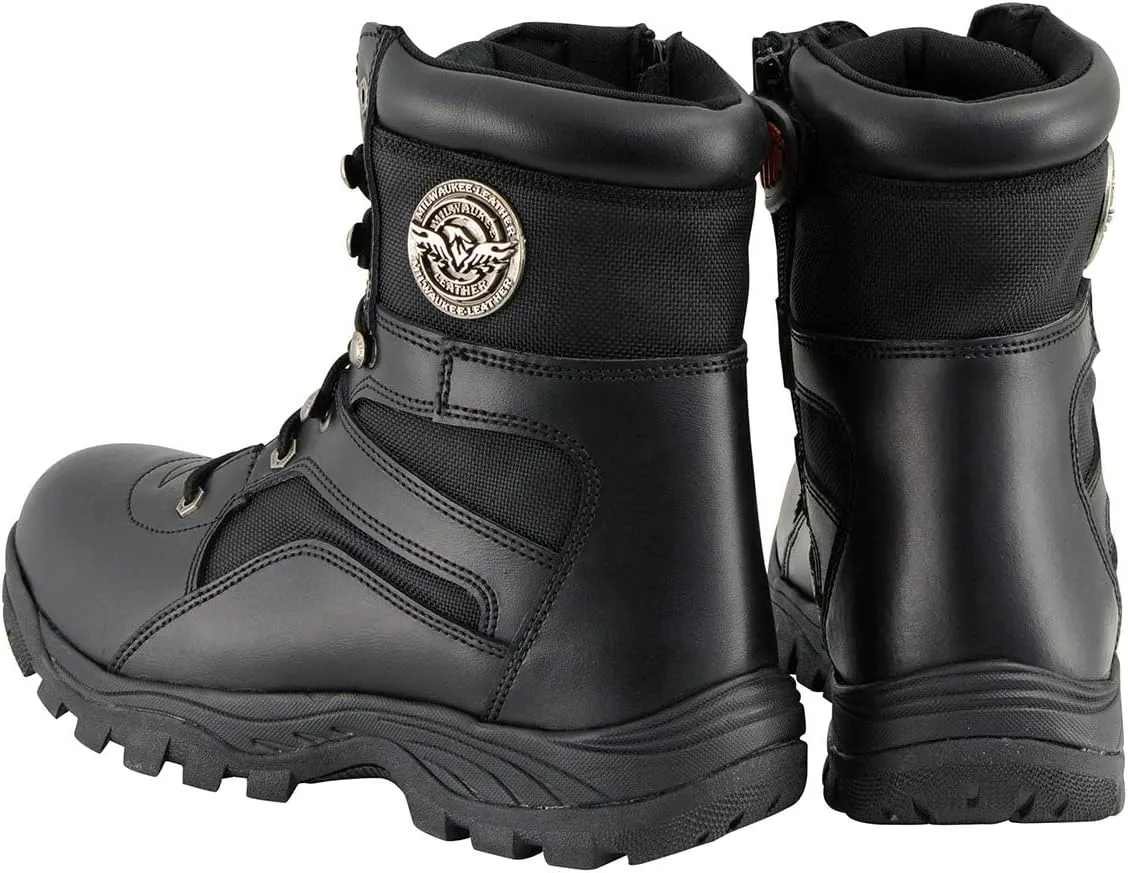 Milwaukee Leather Men's Premium Leather Swat Style-Tactical Lace-Up Biker Boots MBM - 8.5