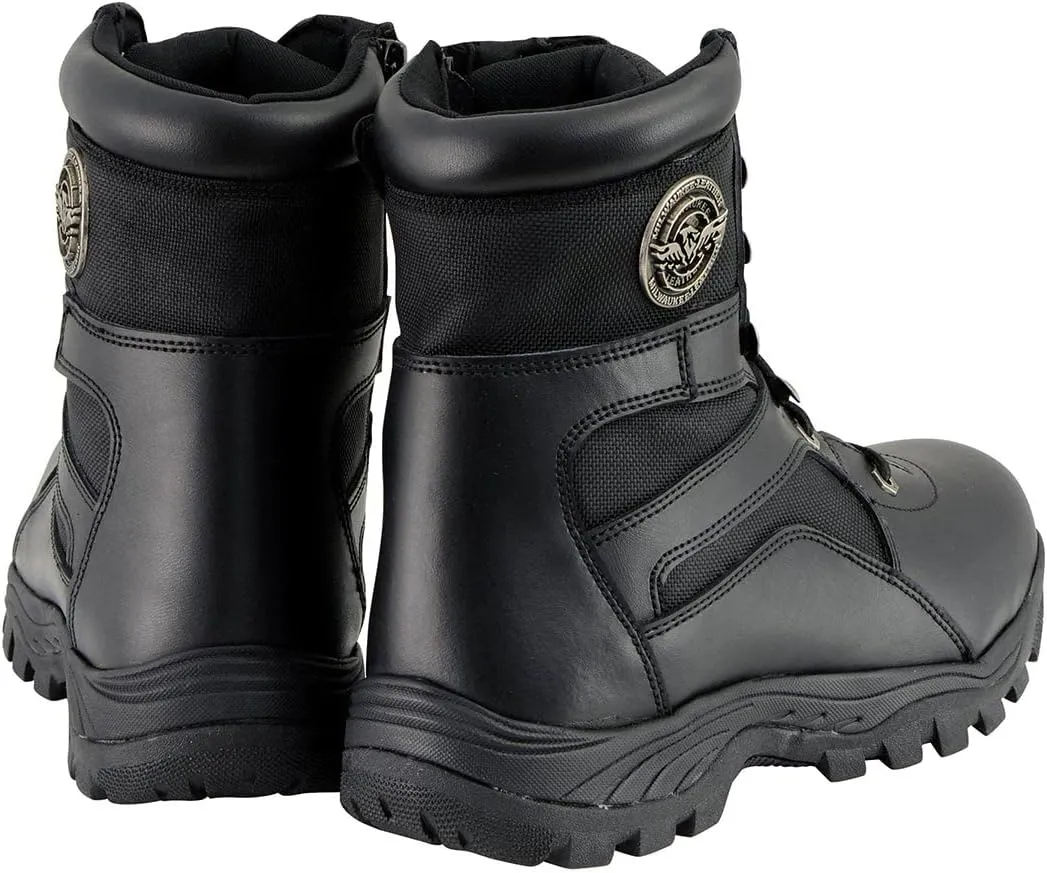 Milwaukee Leather Men's Premium Leather Swat Style-Tactical Lace-Up Biker Boots MBM - 8.5