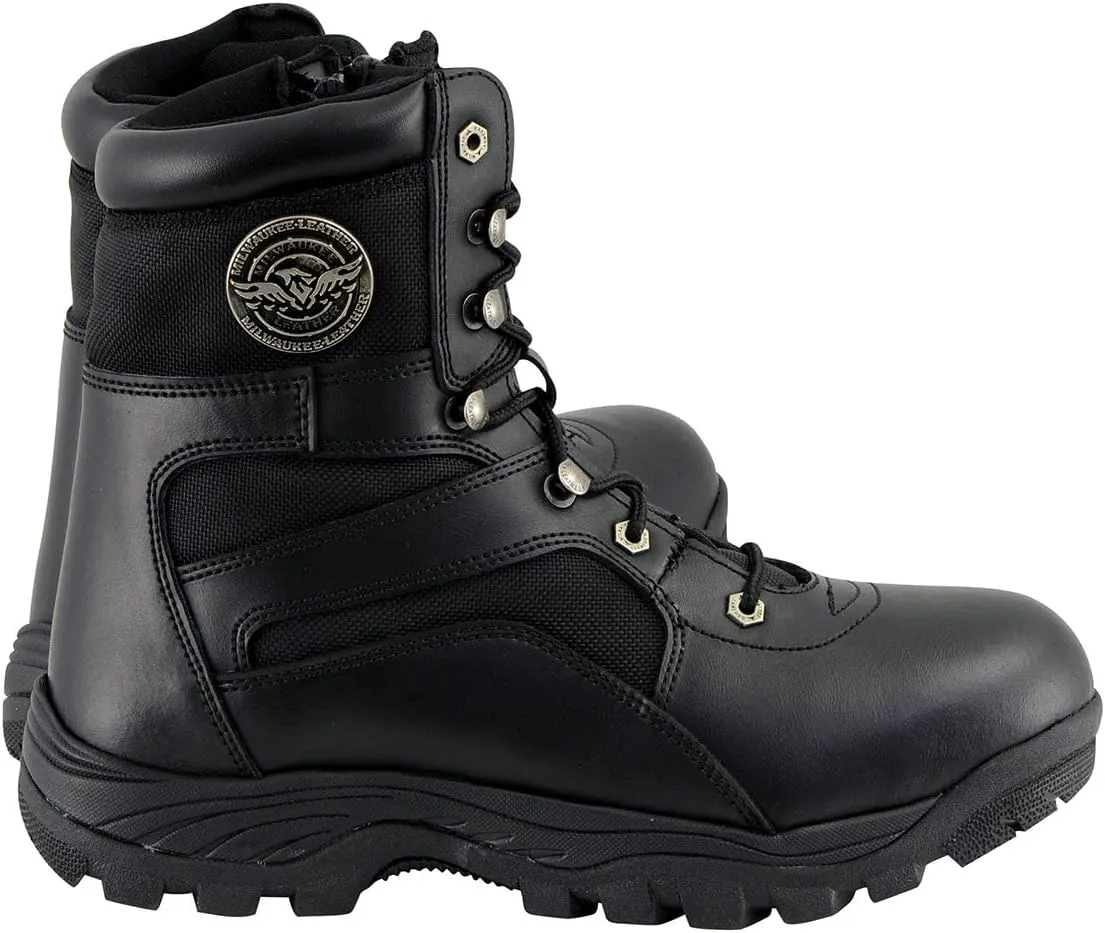 Milwaukee Leather Men's Premium Leather Swat Style-Tactical Lace-Up Biker Boots MBM - 8.5