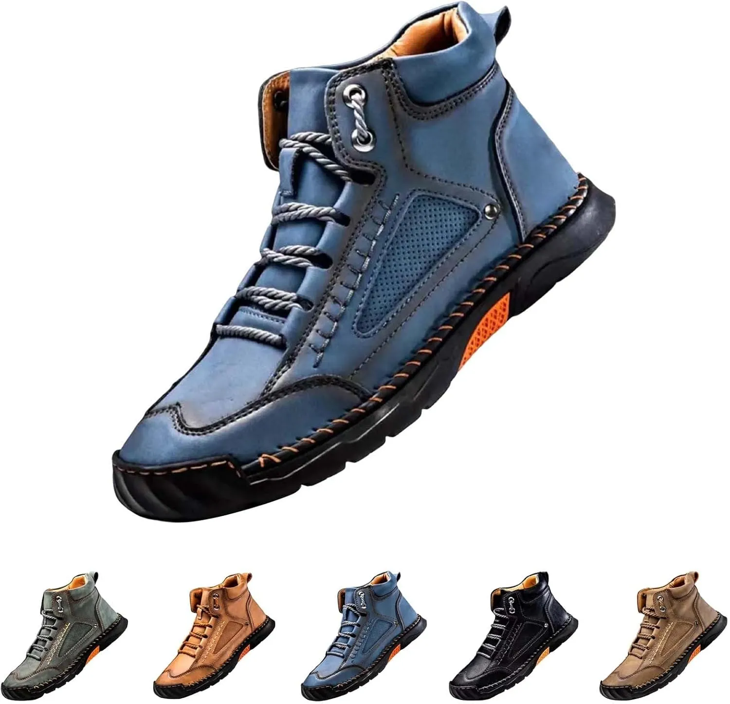 Sawbehind Mens Boots Fashionable Comfortable Non Slip Arch Support Outdoor Walking Shoes Lightweight Handmade Waterproof Sawbehind Boots
