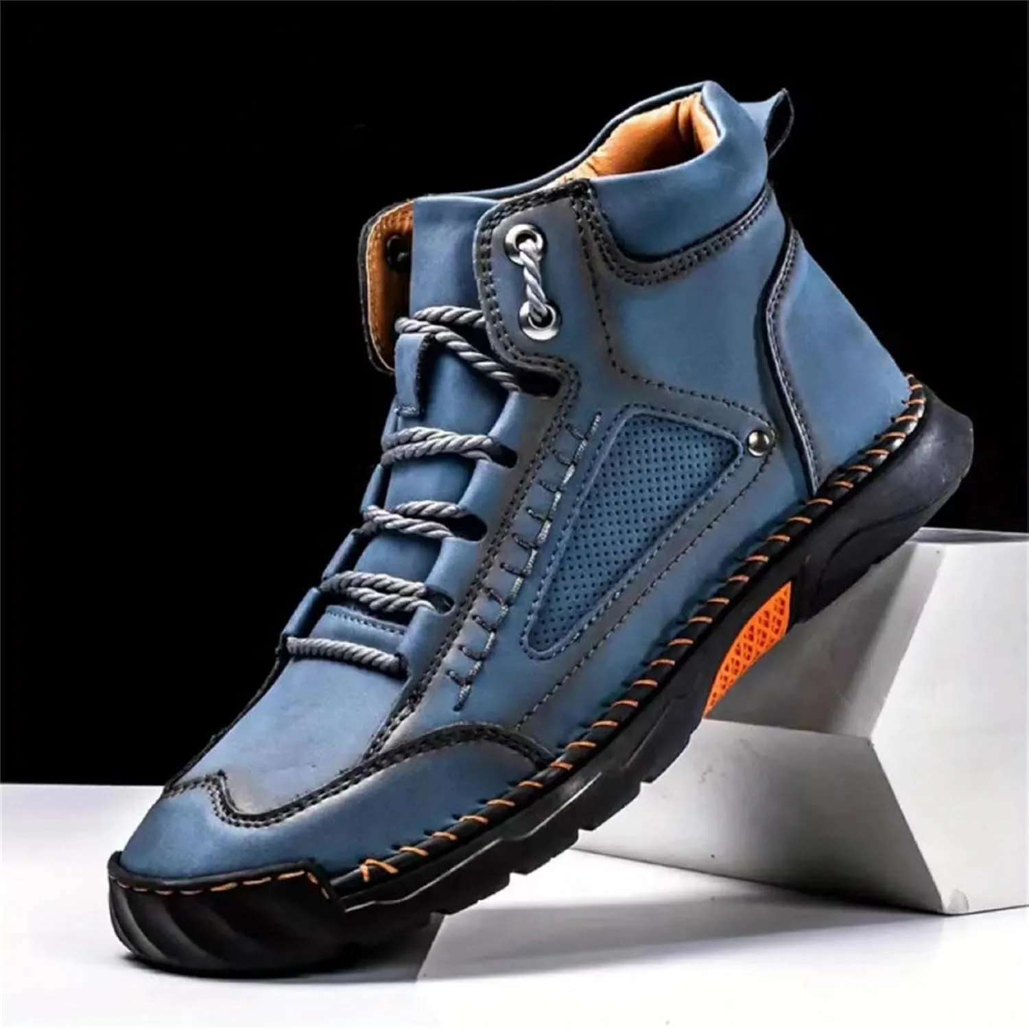 Sawbehind Mens Boots Fashionable Comfortable Non Slip Arch Support Outdoor Walking Shoes Lightweight Handmade Waterproof Sawbehind Boots