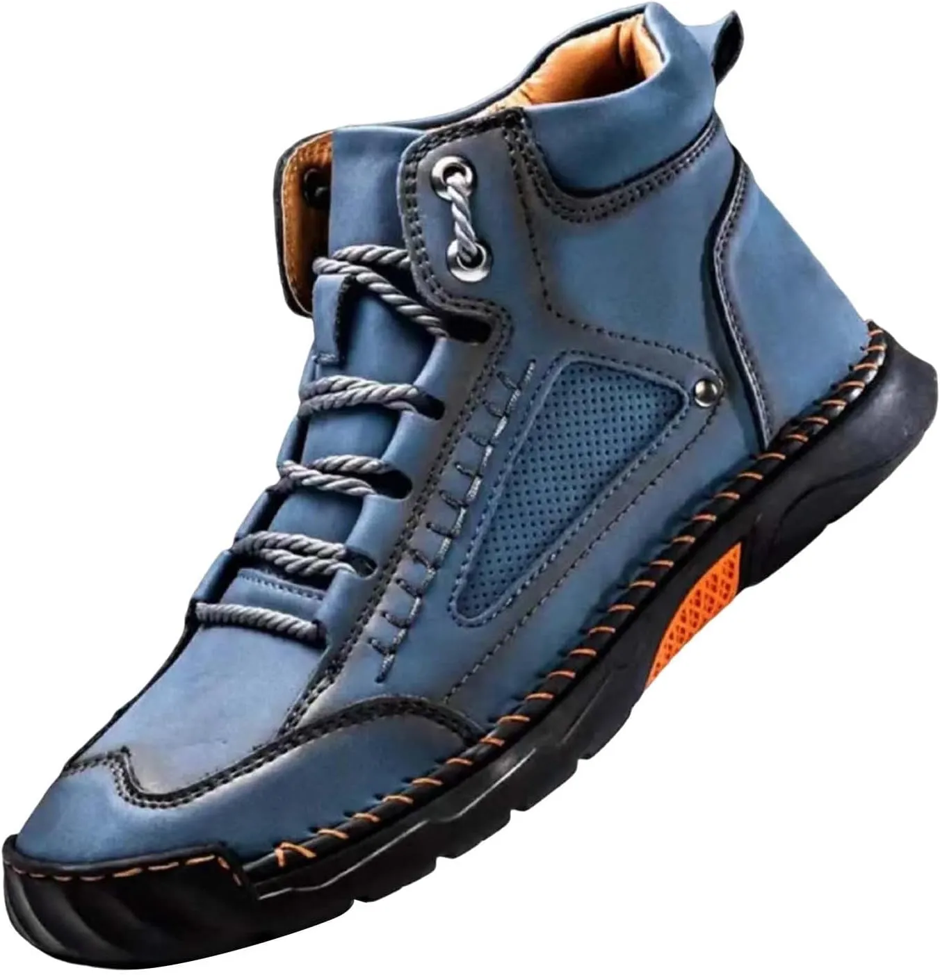 Sawbehind Mens Boots Fashionable Comfortable Non Slip Arch Support Outdoor Walking Shoes Lightweight Handmade Waterproof Sawbehind Boots