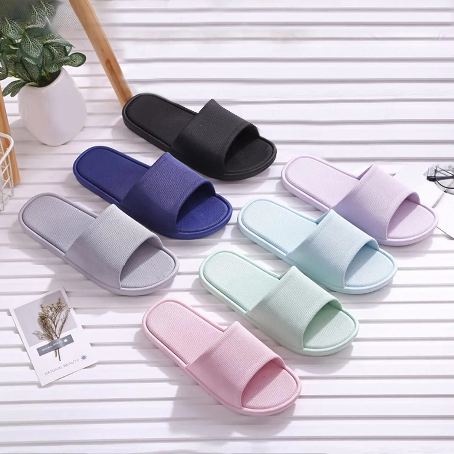 Slides for Men Womens Slides Cloud Slippers for Men Shower Shoes Women Beach Drainage Hole Comfortable Slippers