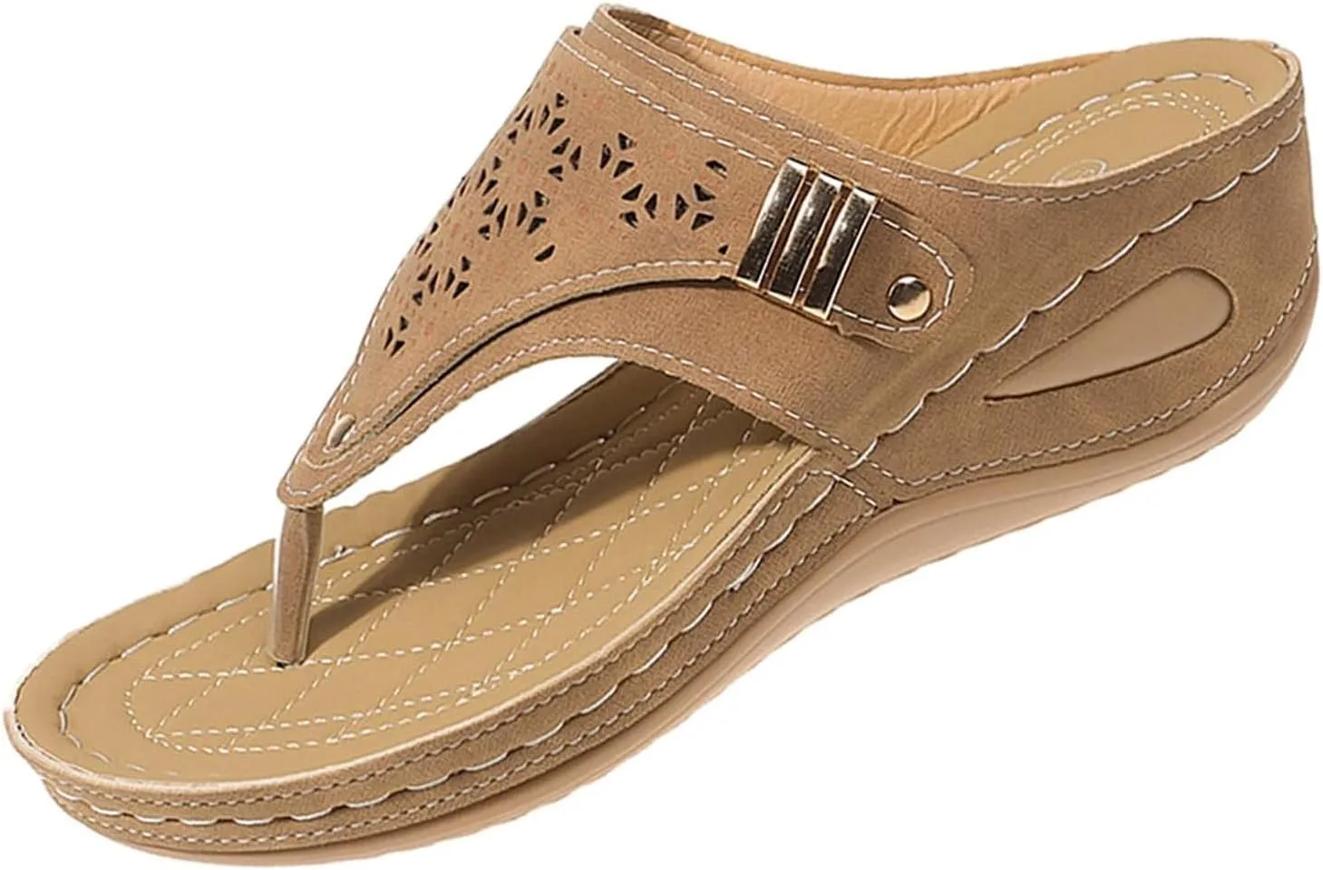 Wedge Flip Flops Sandals for Women Comfortable Beach Non Slip Sandals Dressy Casual Yoga Mat Shower Slippers Clip Toe Walking Shoes for Summer